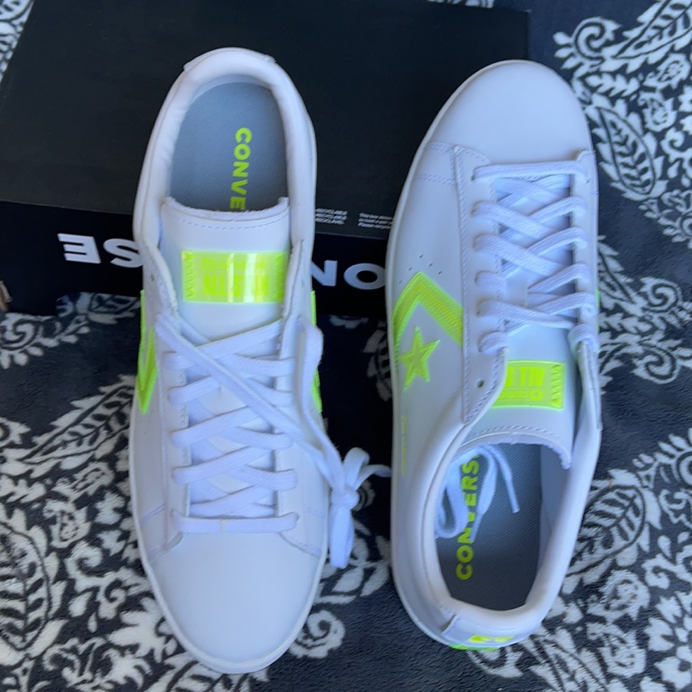 Converse Pro Leather OX White/Lemon Venom/White MEN`S - Picture 13 of 16